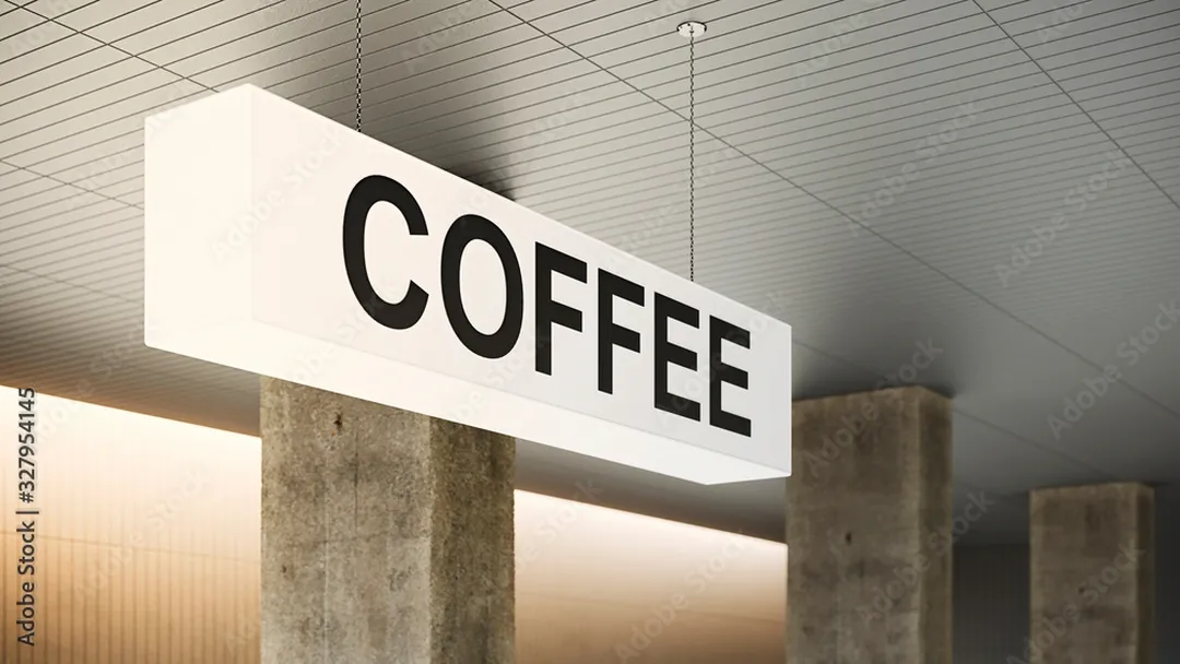 lighted indoor lobby sign
